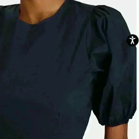 Bird and Knoll Savannah open back navy poplin midi dress - Picture 5 of 13